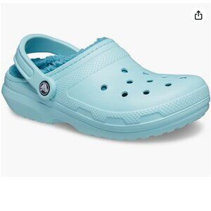 NWT Crocs Classic Clogs Faux Fur Lined Womens 8 Mens 6 Bright Blue